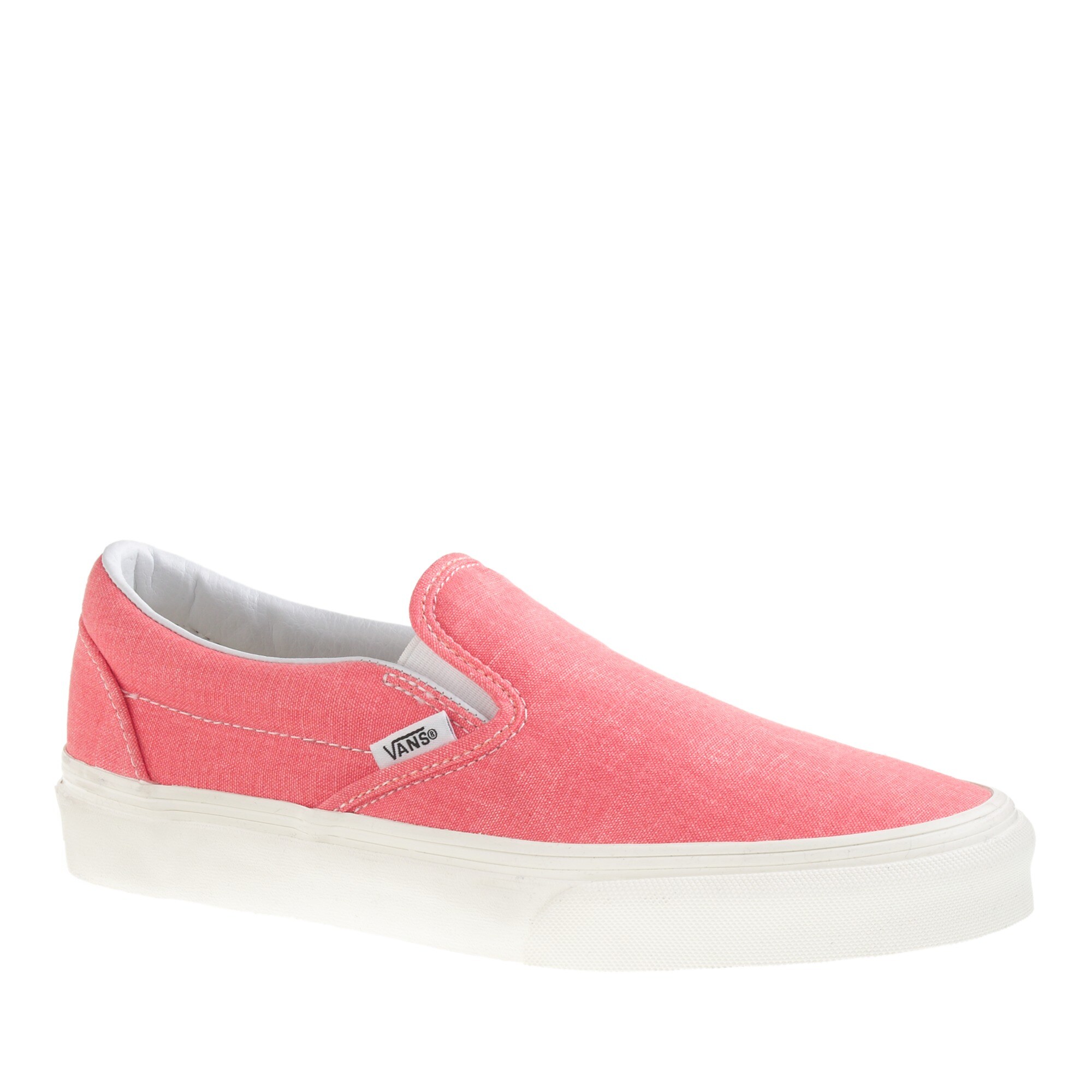 Vans® solid canvas classic slip-on shoes in washed hot coral