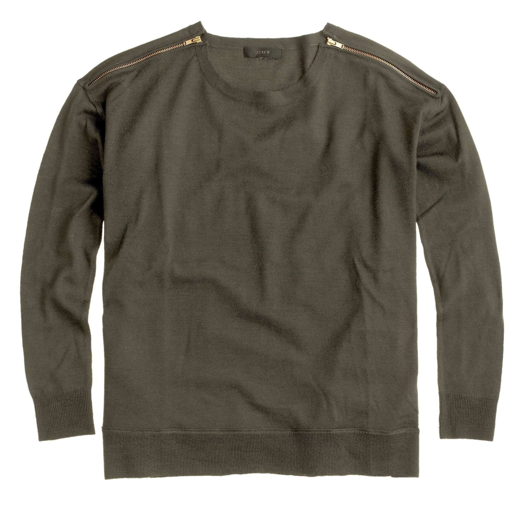 Merino zip-shoulder sweater