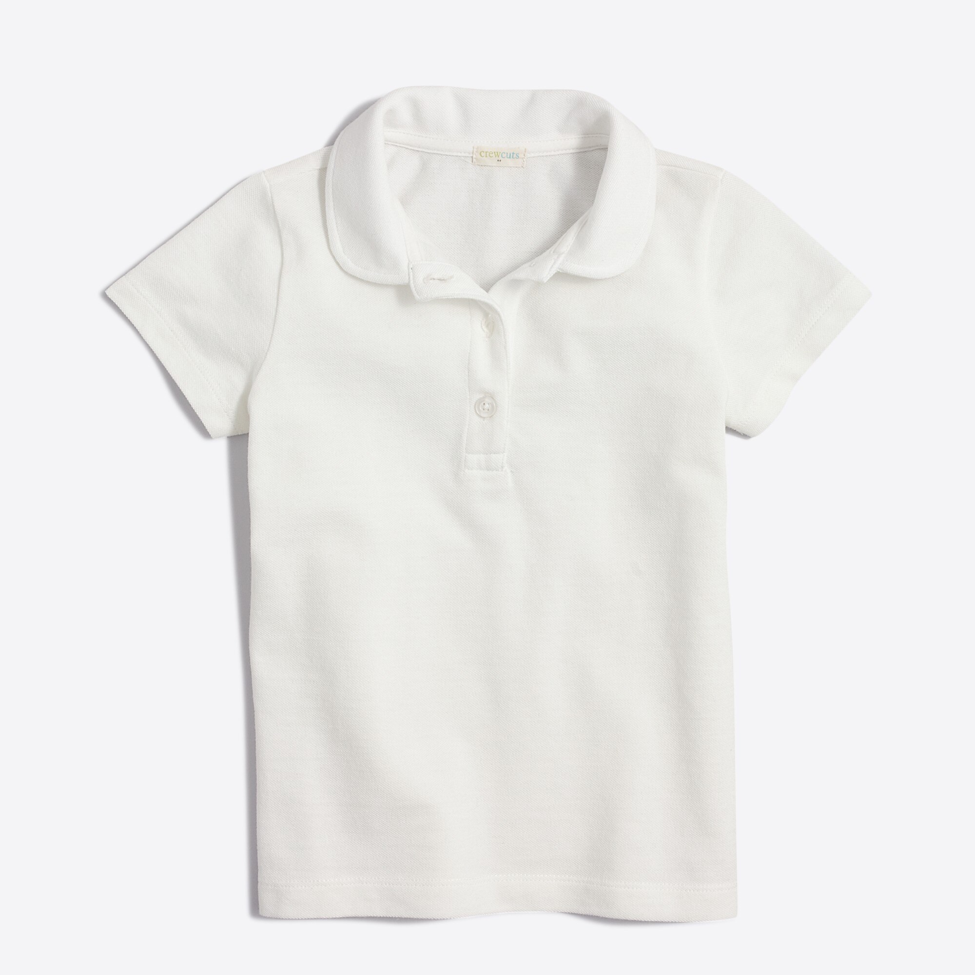 girls' peter pan collar piqué polo shirt for girls