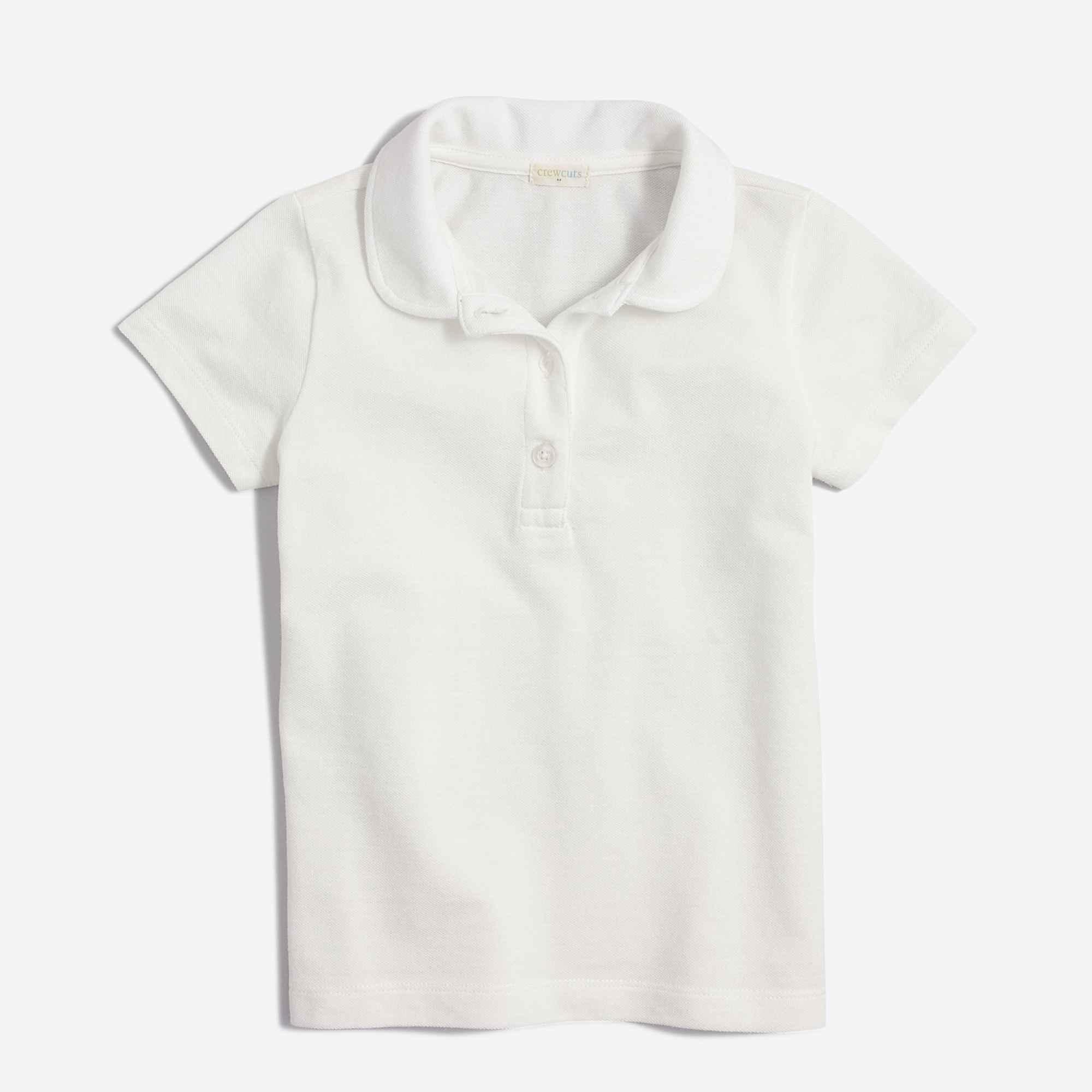 girls' peter pan collar piqué polo shirt for girls