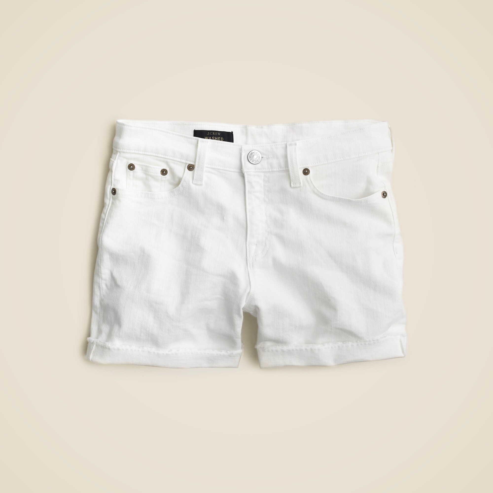 Denim short in white