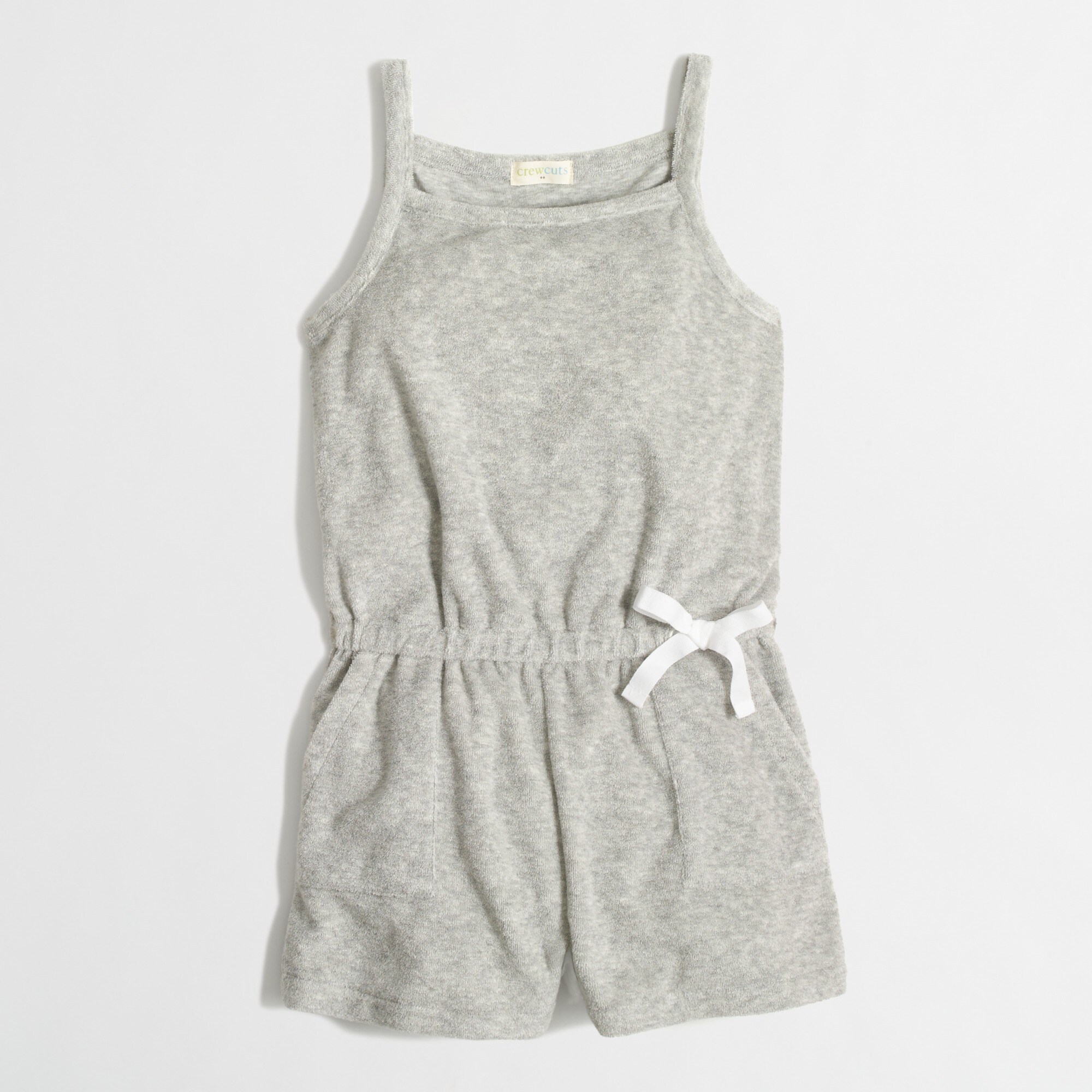 Girls' terry drawstring romper