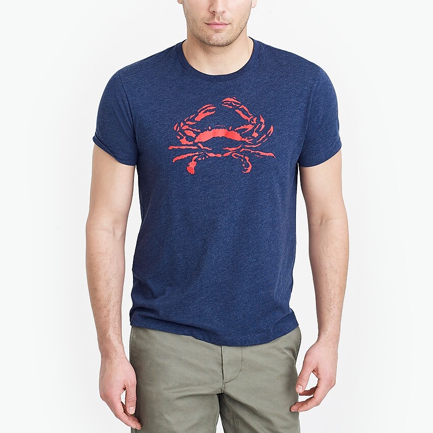 factory: broken-in crab tee for men, right side, view zoomed