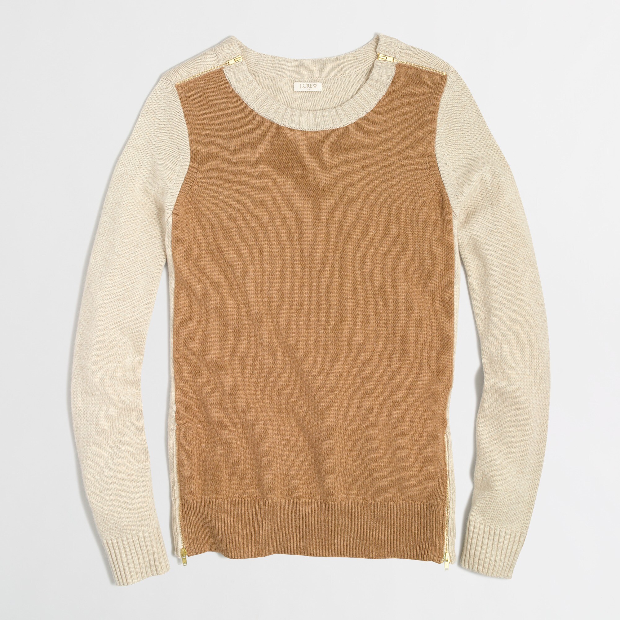 Factory warmspun colorblock zip sweater