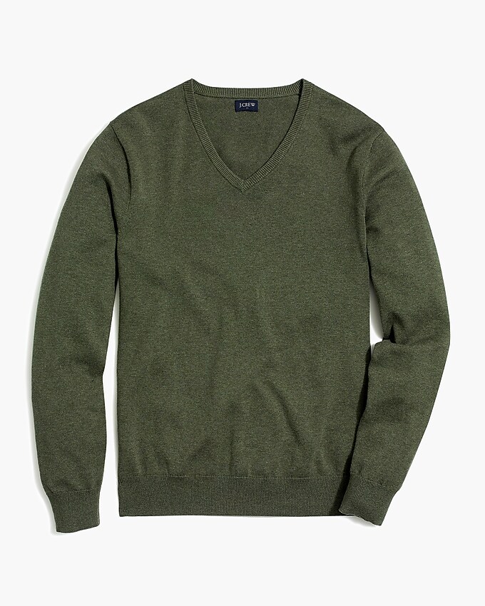 factory: cotton v-neck sweater for men, right side, view zoomed