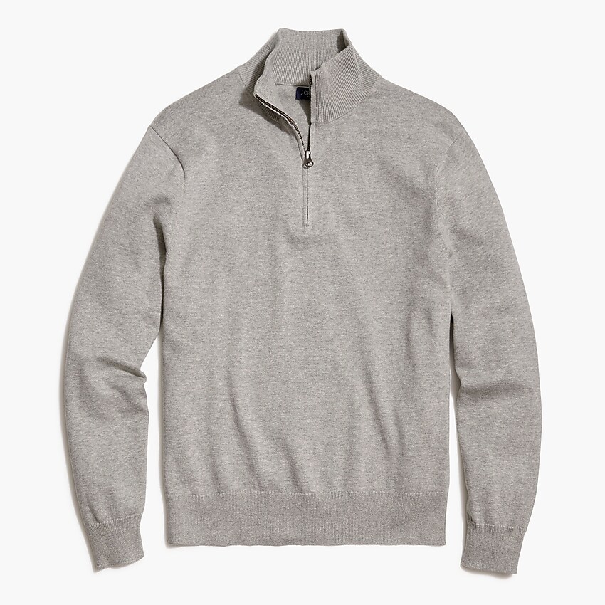 factory: cotton half-zip pullover for men, right side, view zoomed