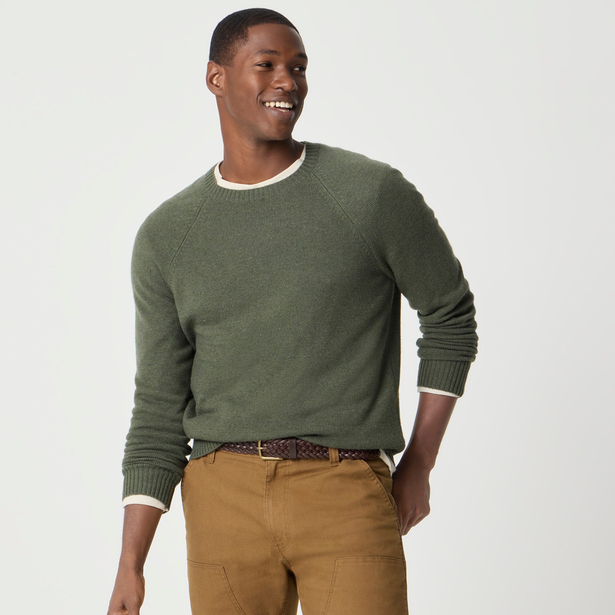 mens Crewneck sweater in supersoft lambswool blend