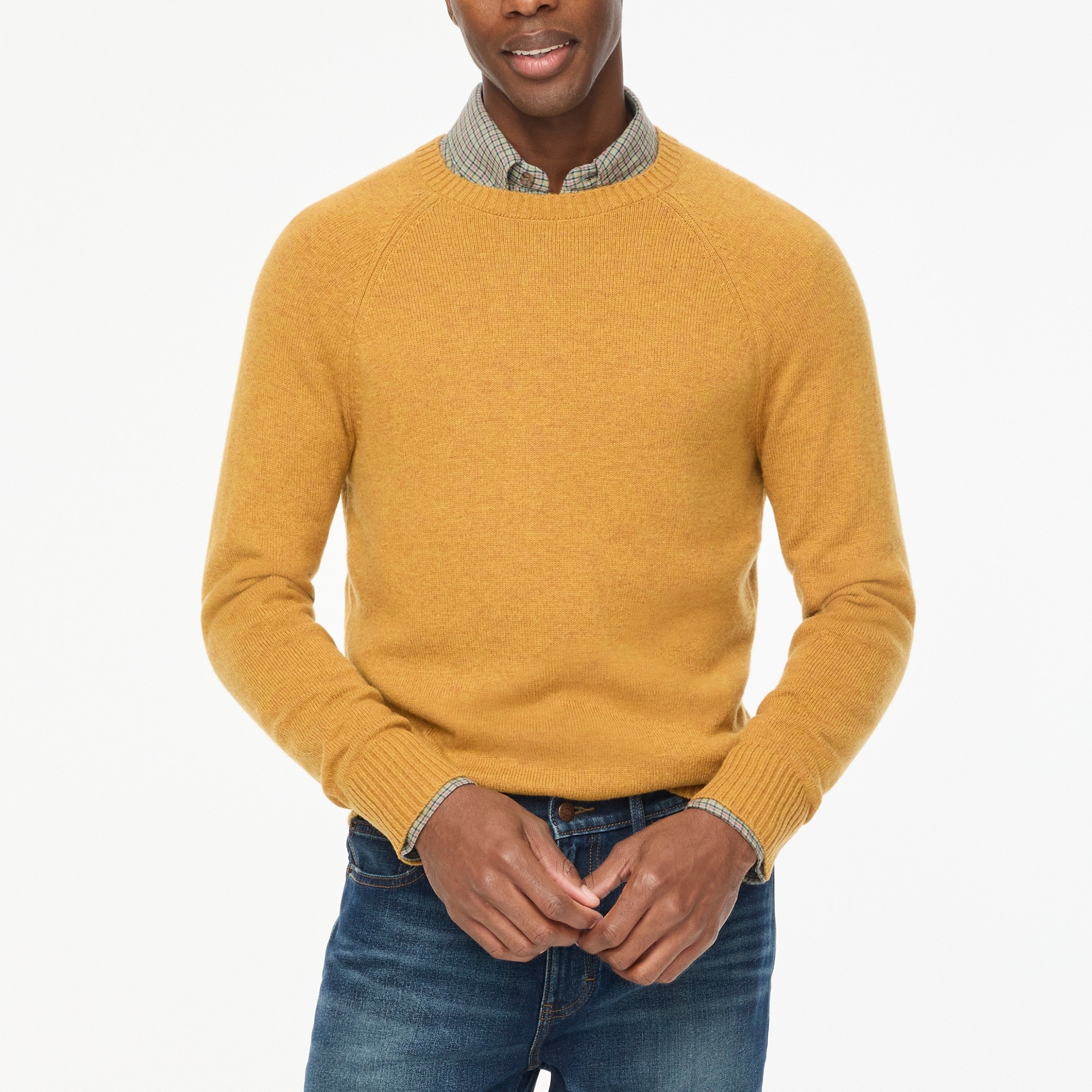 Supersoft lambswool-blend crewneck sweater