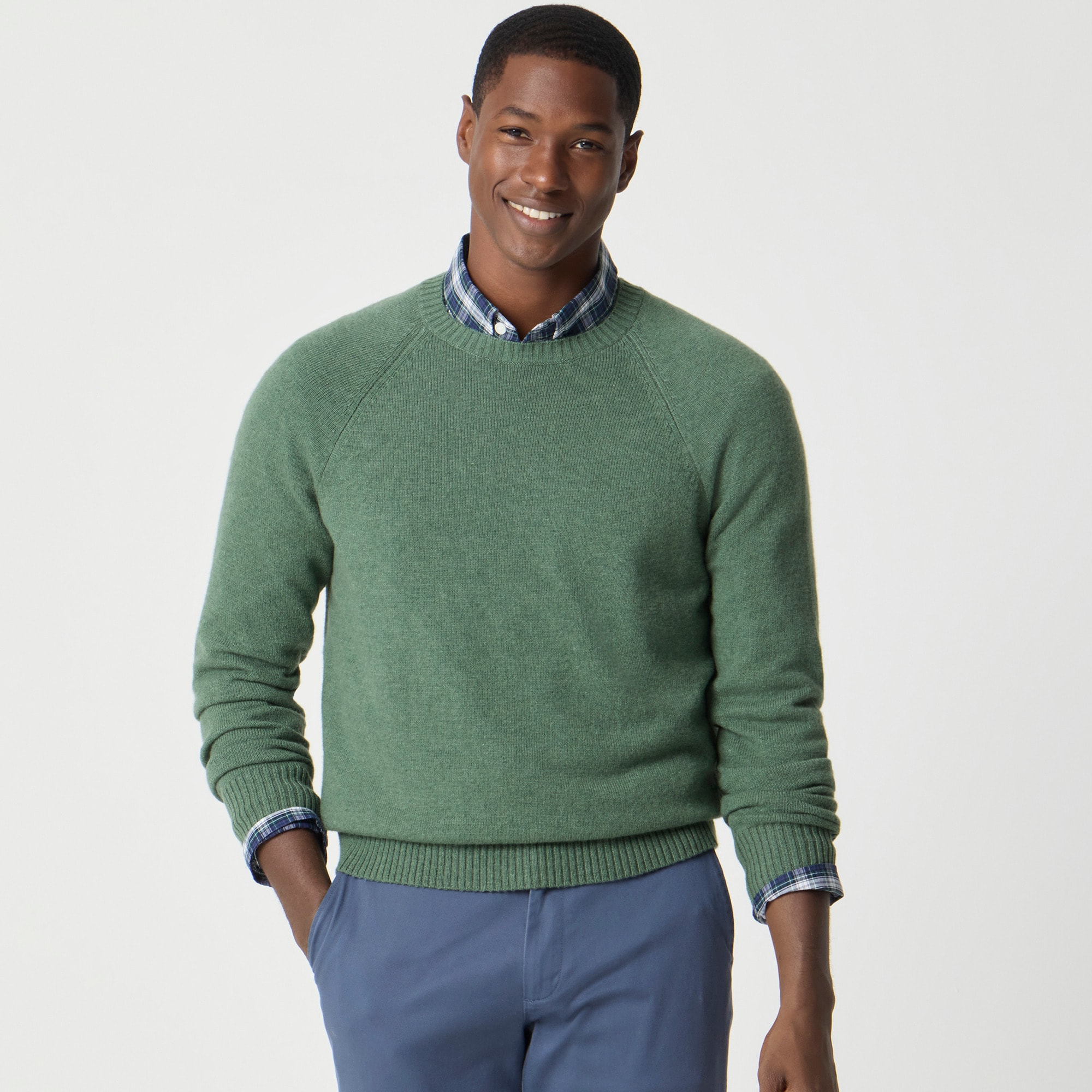 mens Crewneck sweater in supersoft lambswool blend