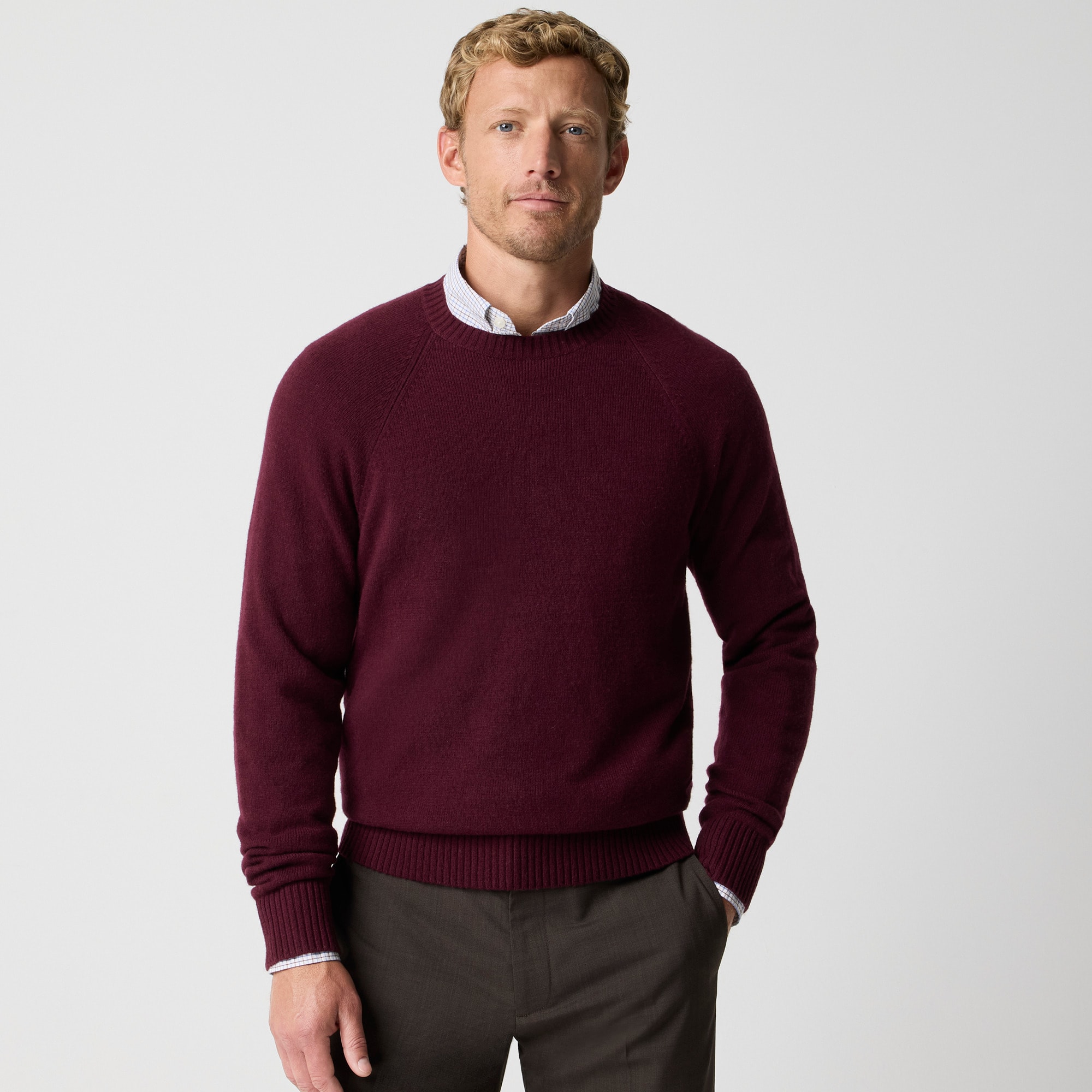 mens Crewneck sweater in supersoft lambswool blend