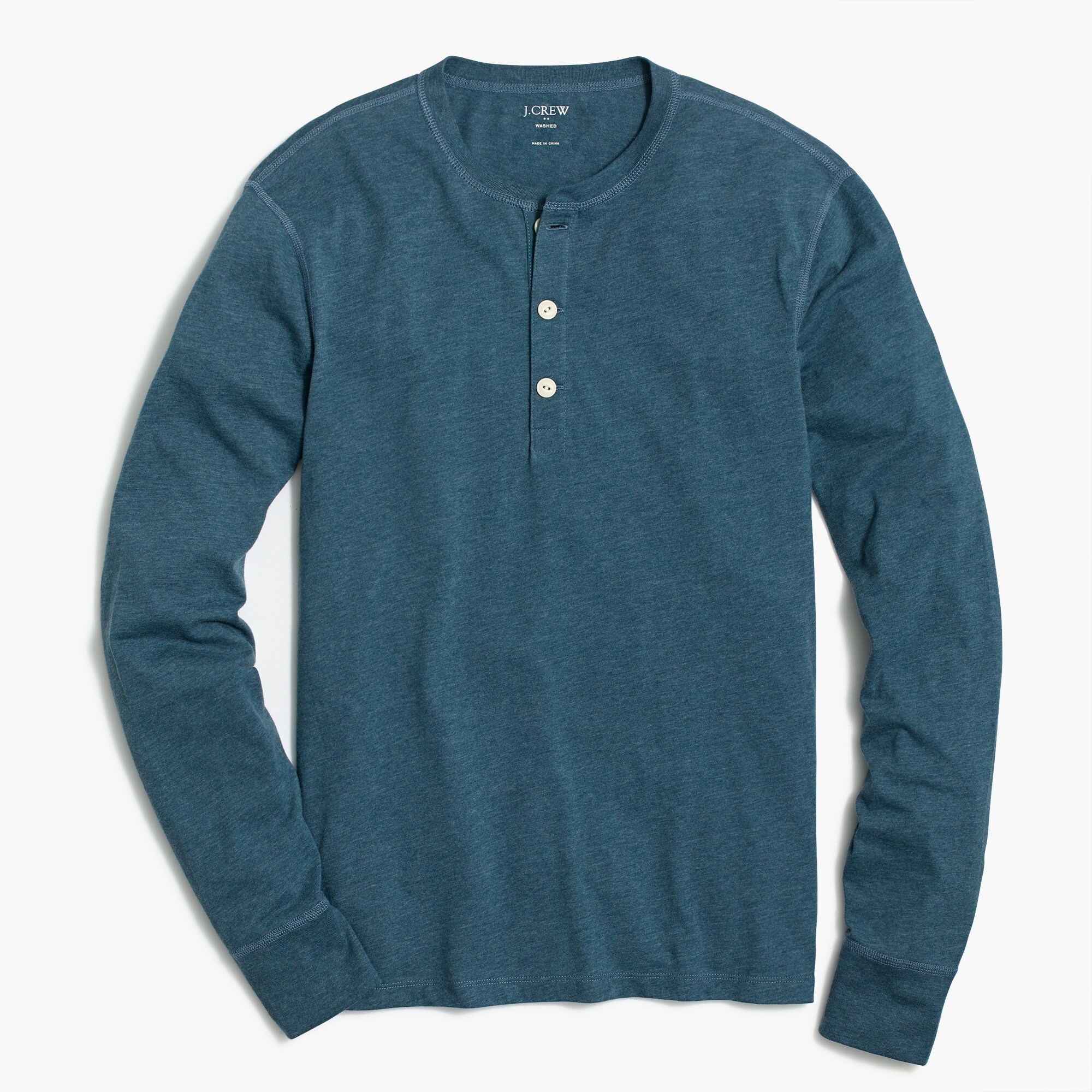 Long-sleeve broken-in henley