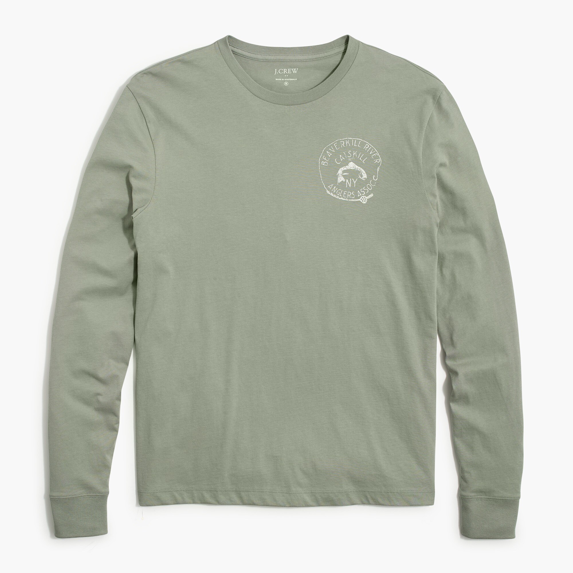 factory: long-sleeve washed jersey tee for men, right side, view zoomed