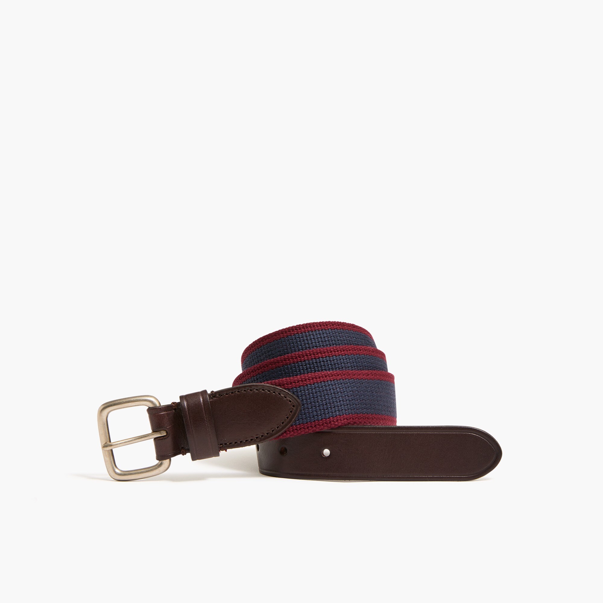 striped fabric belt for men