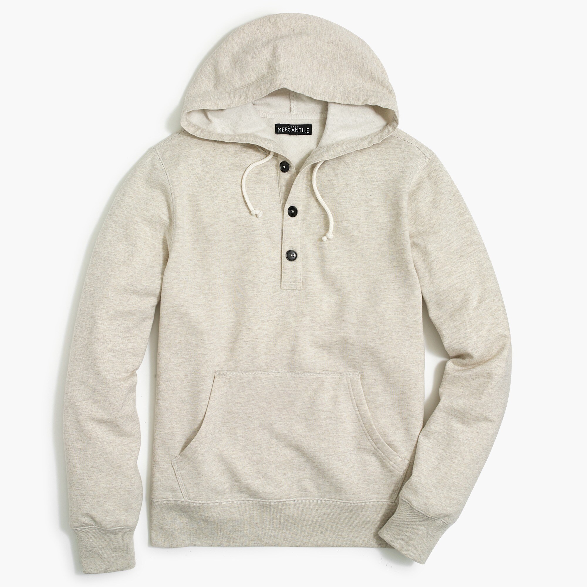 fleece henley hoodie for men