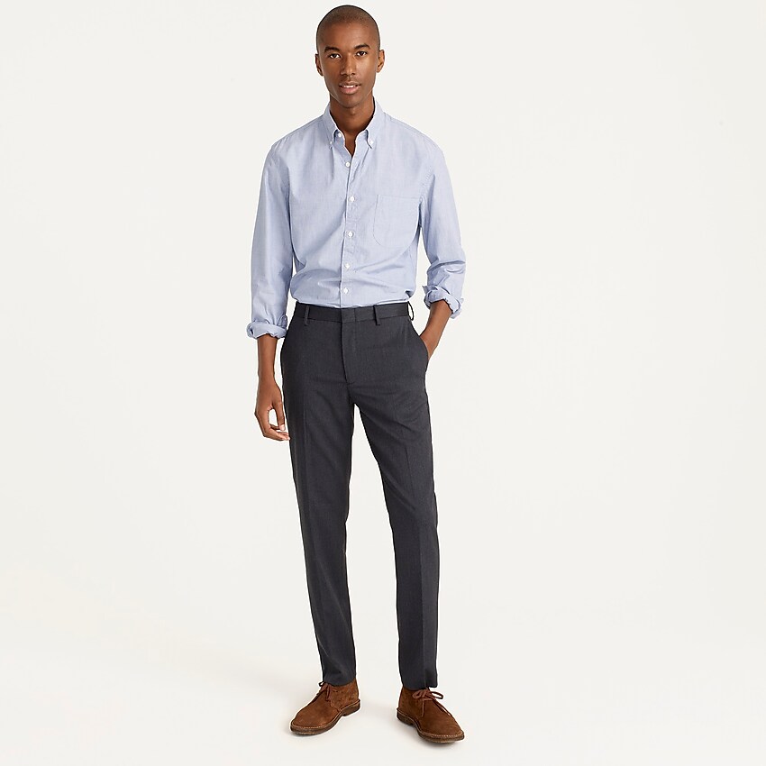 j.crew: bowery slim-fit dress pant in oxford for men, right side, view zoomed
