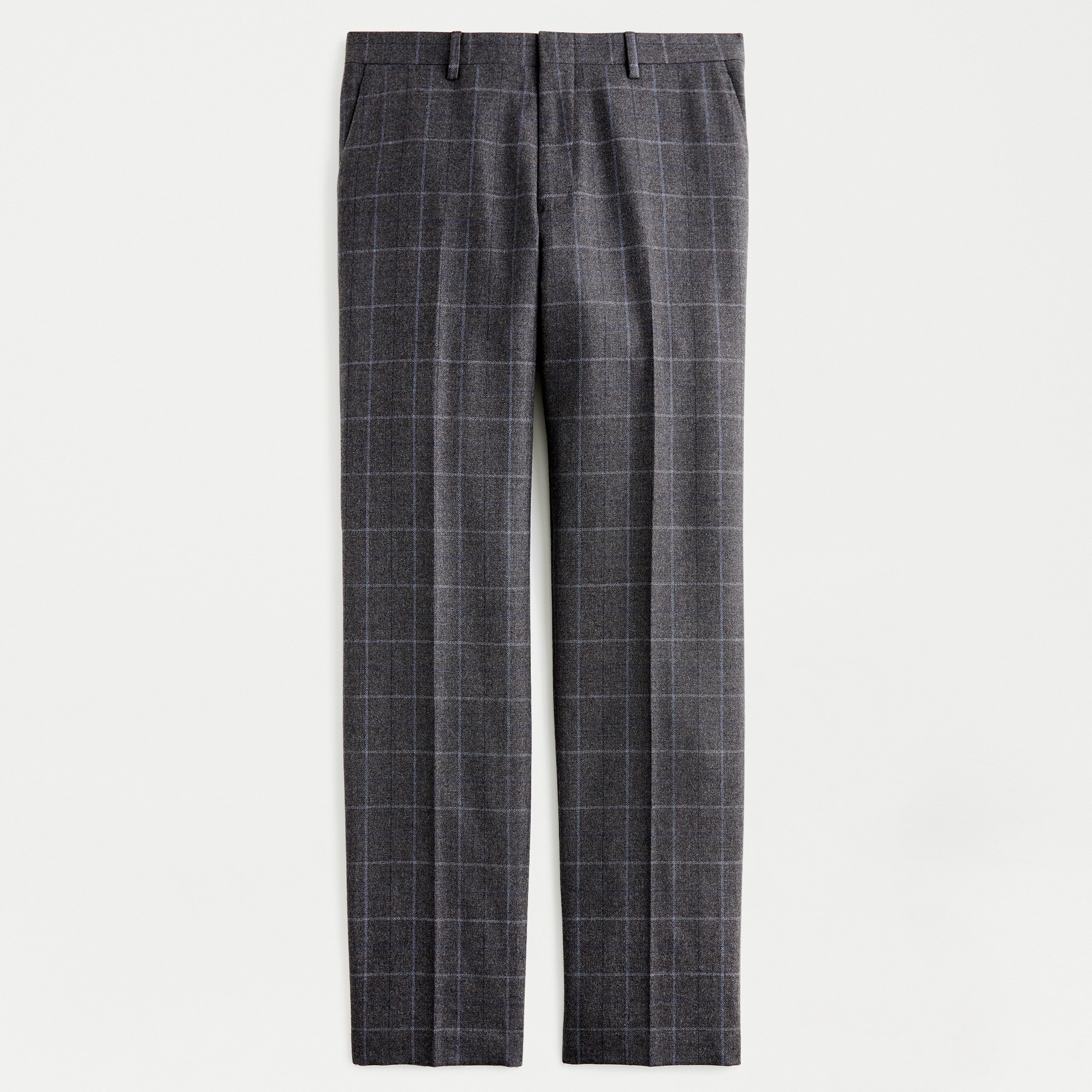Ludlow Slim-fit unstructured suit pant in English windowpane wool-cotton