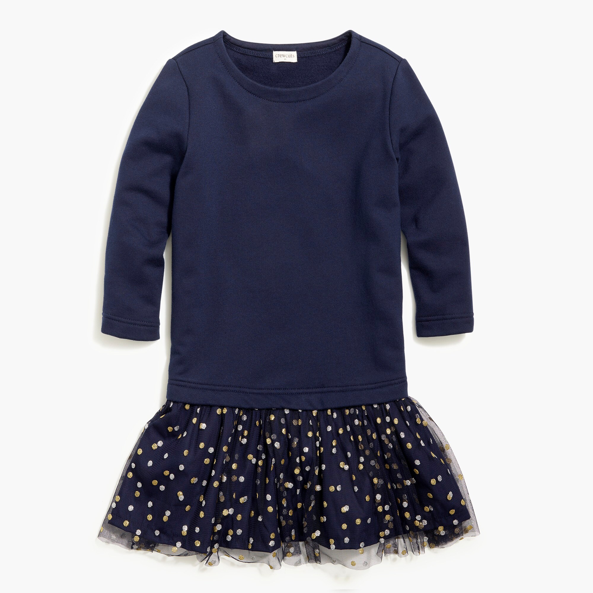 Girls' tulle-hem sweatshirt dress