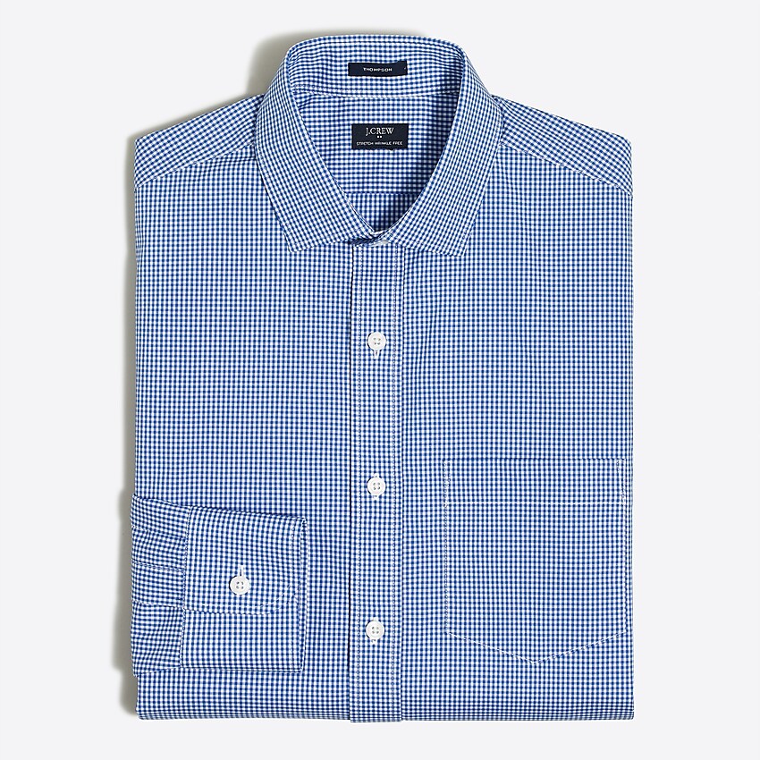 factory: thompson regular flex wrinkle-free dress shirt for men, right side, view zoomed