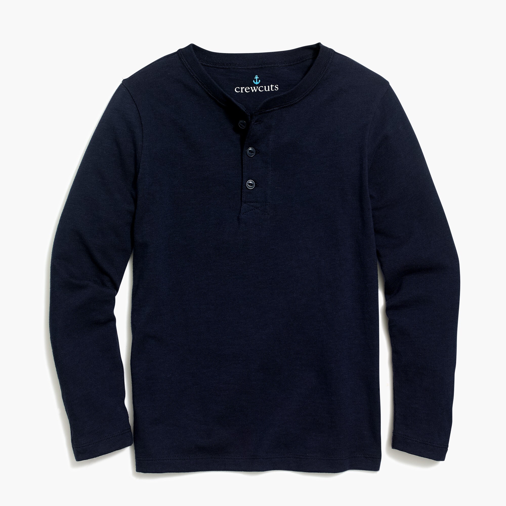 Boys' long-sleeve slub cotton henley
