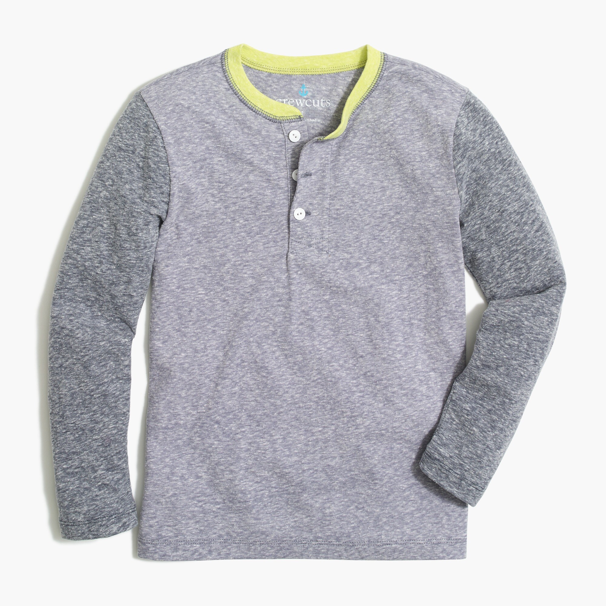 Boys' long-sleeve henley in supersoft jersey