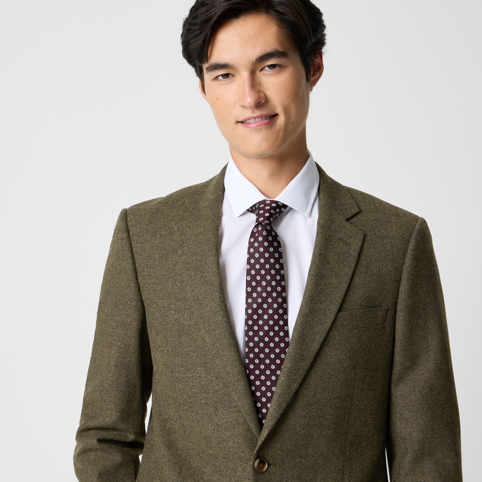 Slim-fit Thompson suit jacket in donegal wool blend