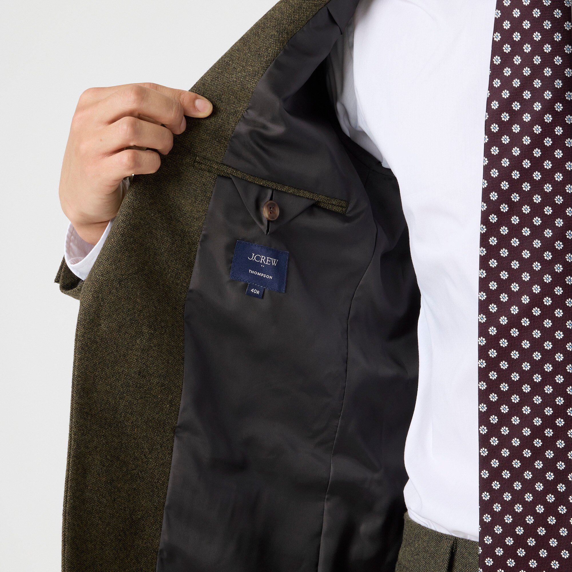 Slim-fit Thompson suit jacket in donegal wool blend