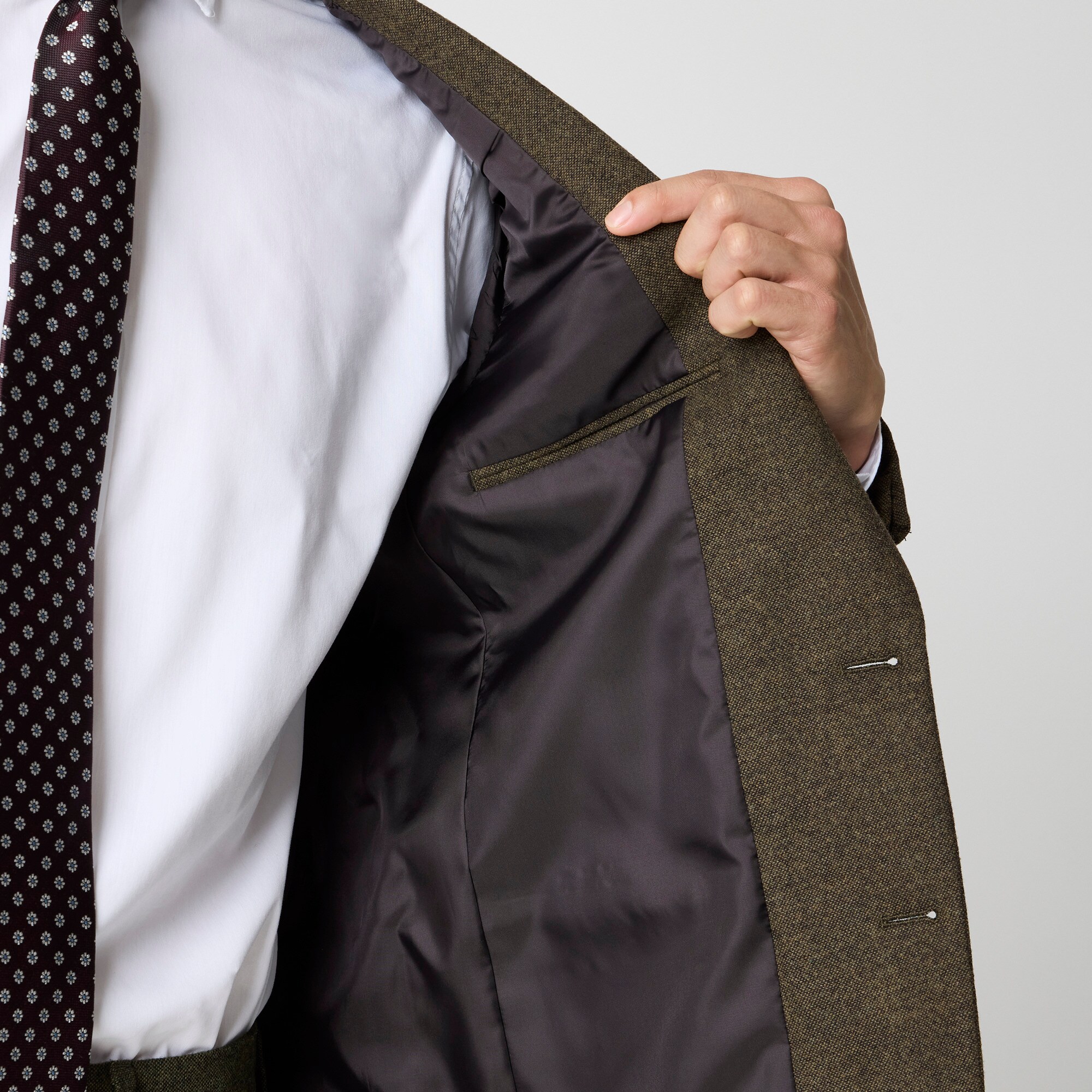 Slim-fit Thompson suit jacket in donegal wool blend