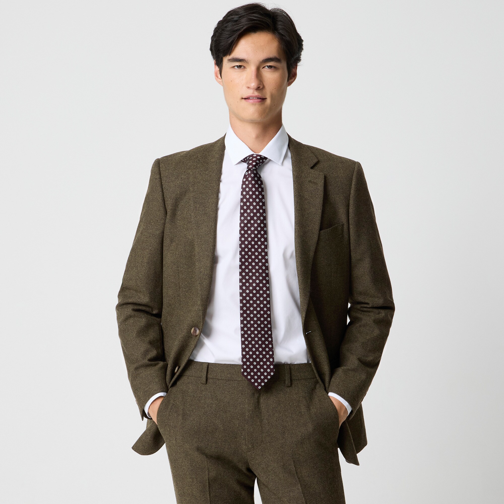 Slim-fit Thompson suit jacket in donegal wool blend