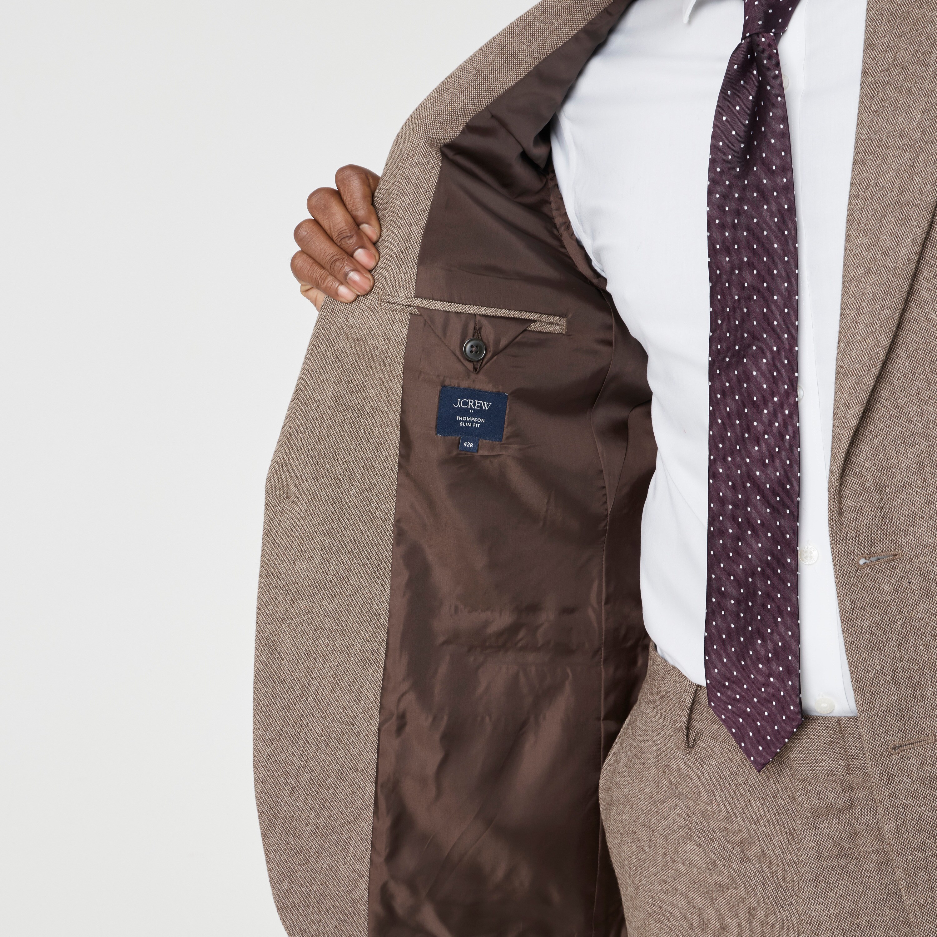Slim-fit Thompson suit jacket in donegal wool blend