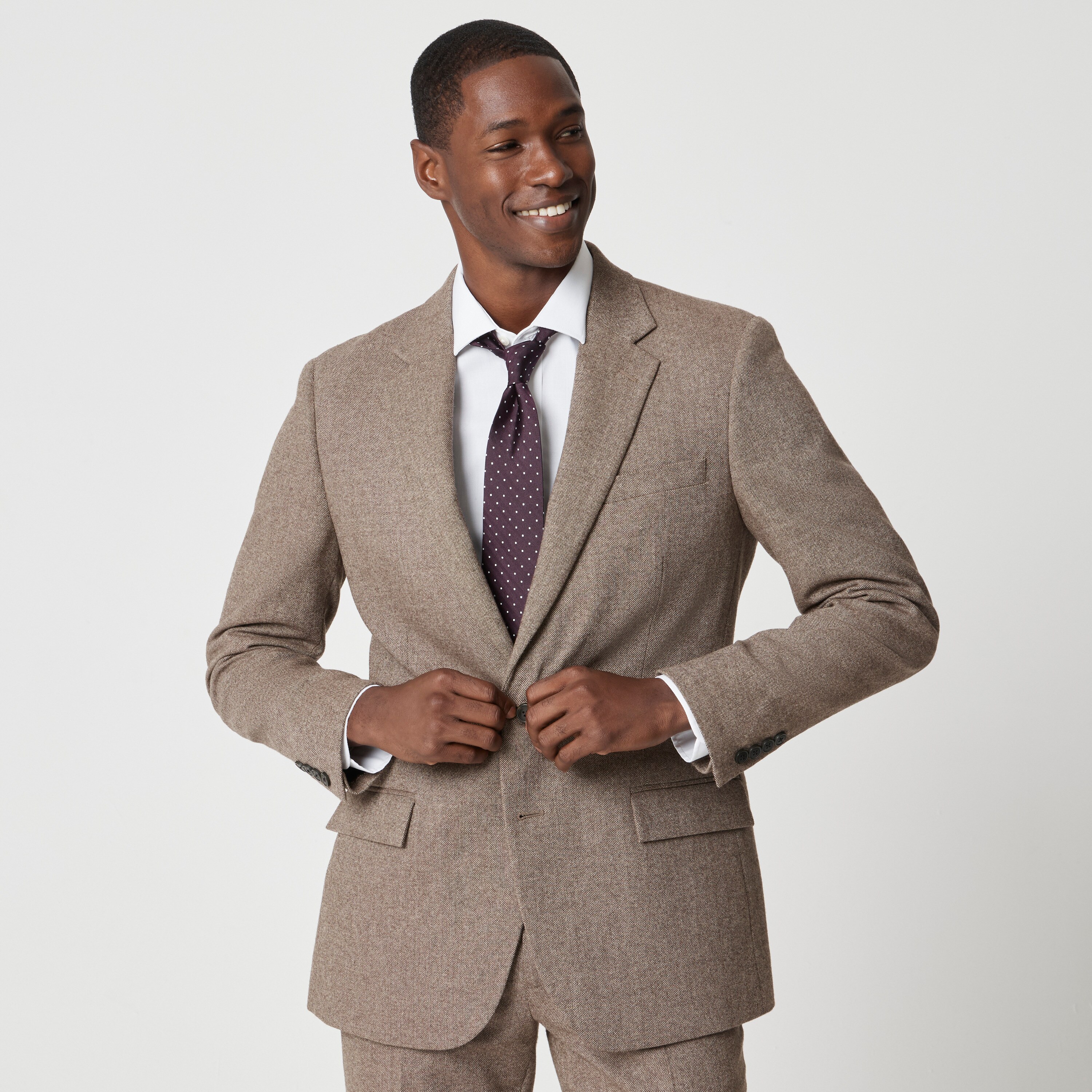 Slim-fit Thompson suit jacket in donegal wool blend