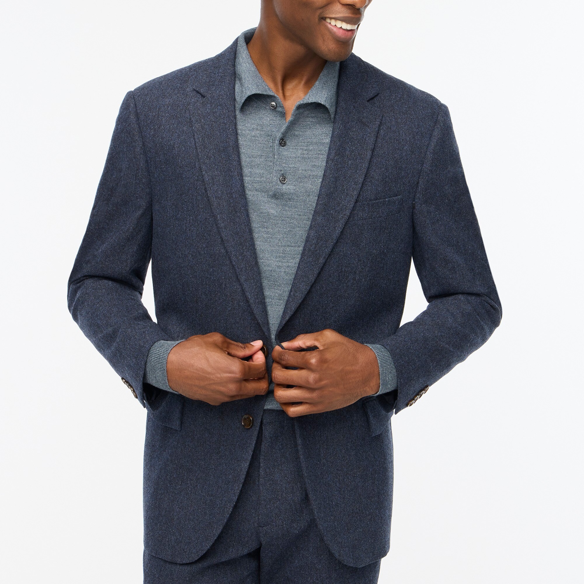  Slim-fit Thompson suit jacket in donegal wool blend