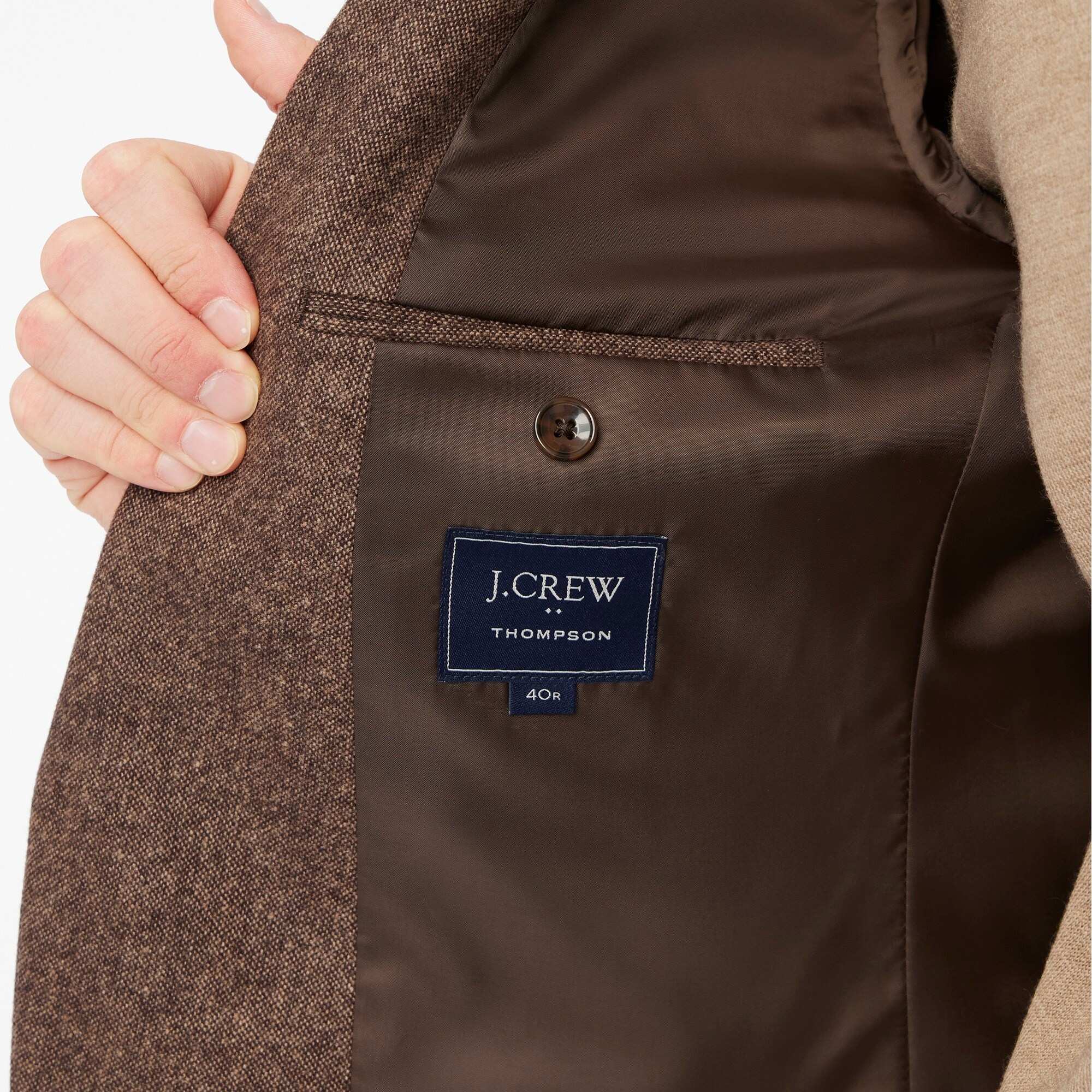Slim-fit Thompson suit jacket in donegal wool blend