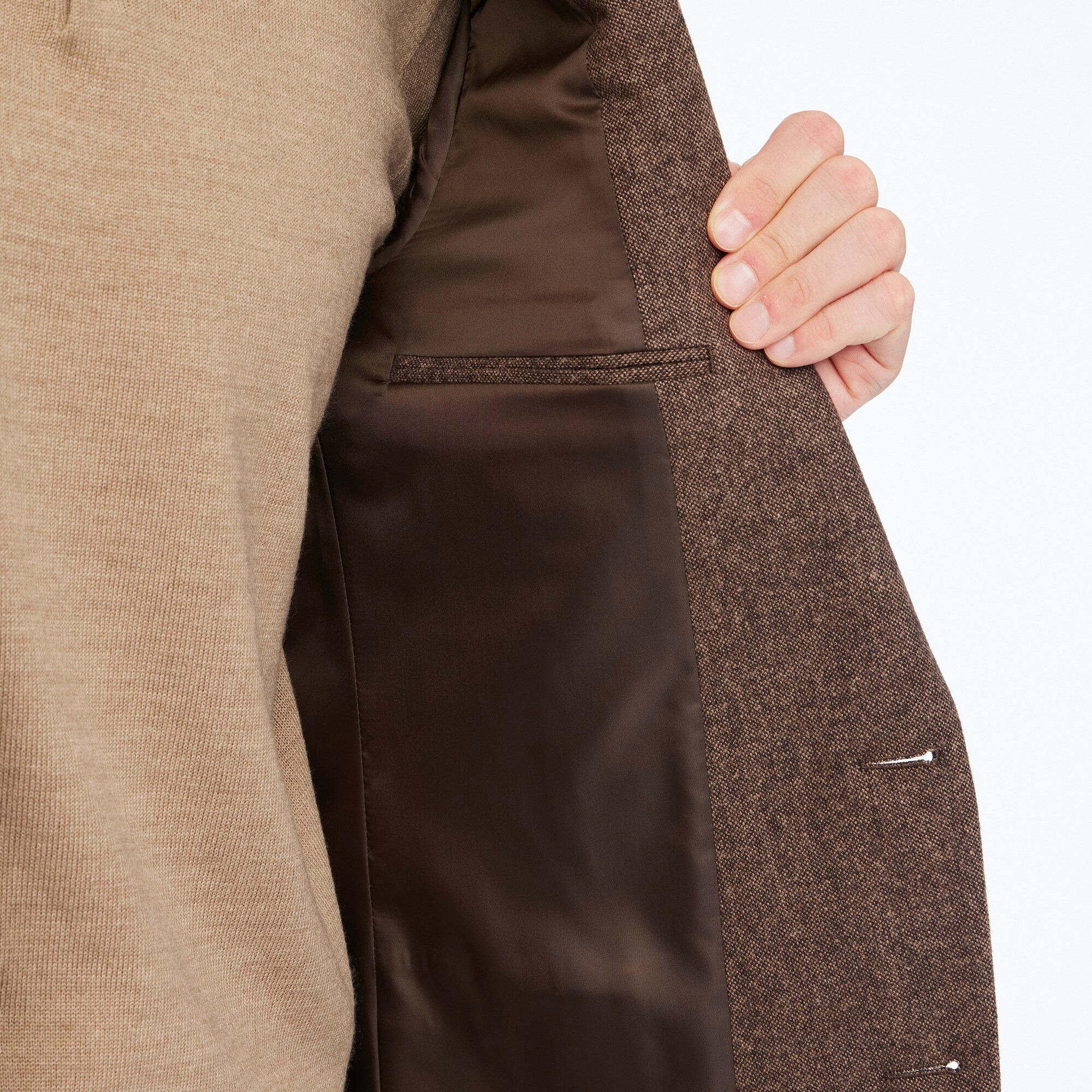 Slim-fit Thompson suit jacket in donegal wool blend