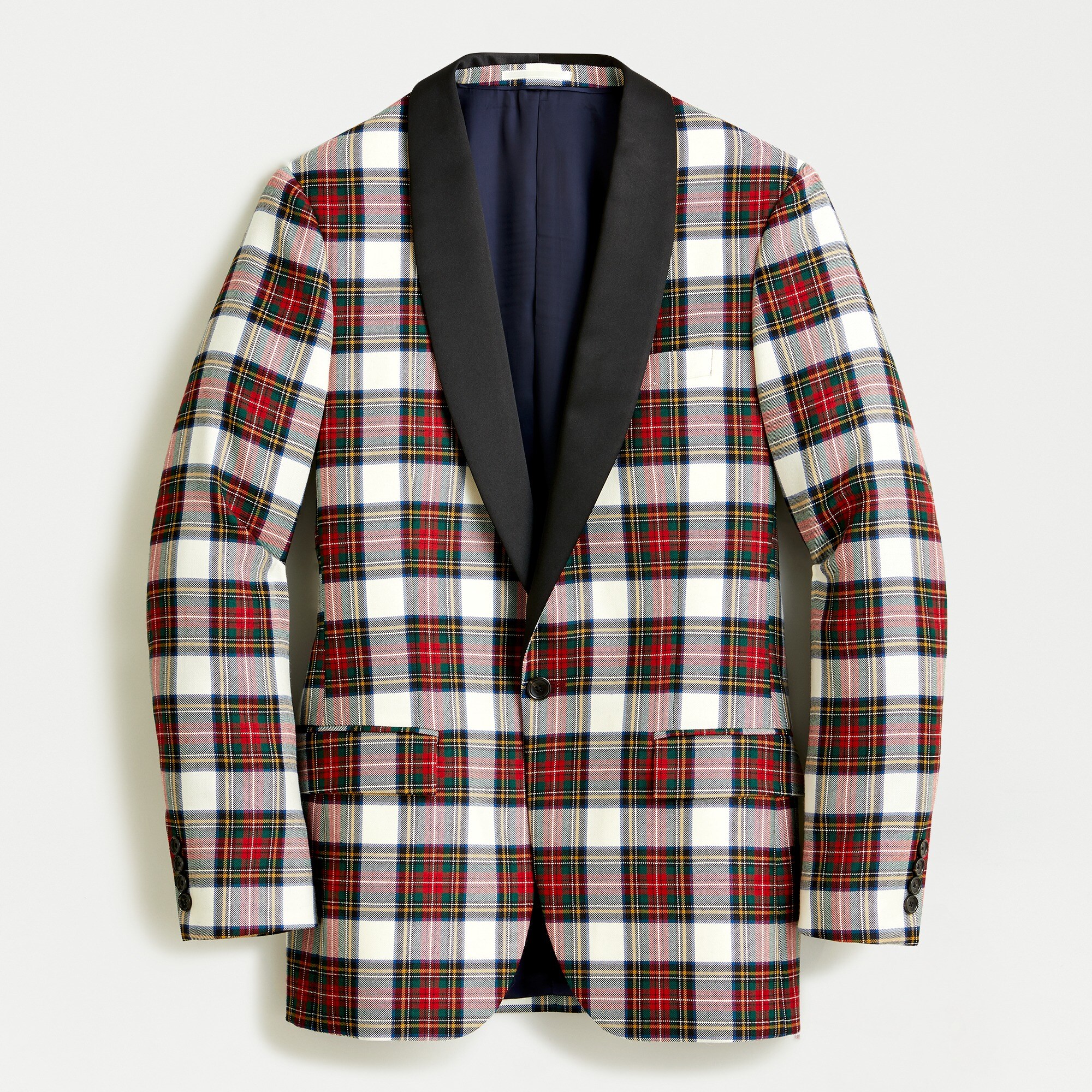 Ludlow Slim-fit Shawl-collar Dinner Jacket In Snowy Stewart Tartan