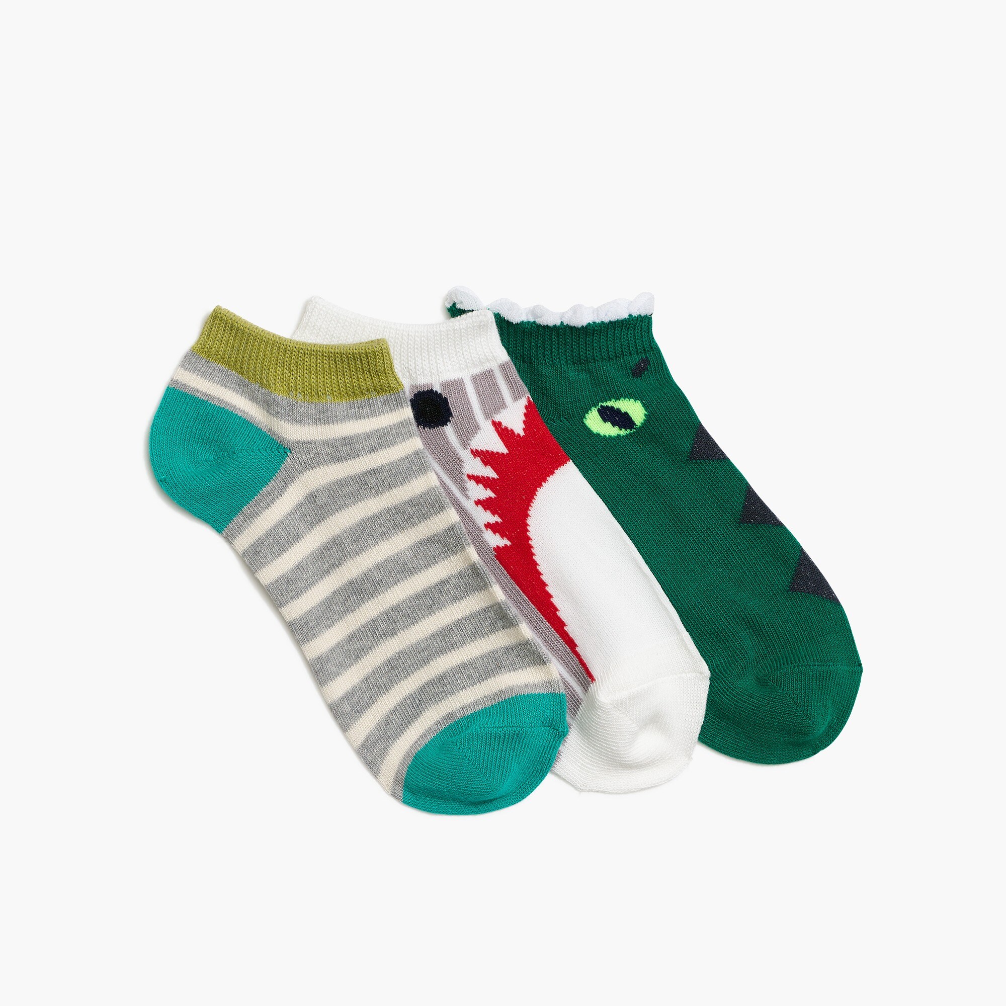 Kids' shark ankle socks three-pack