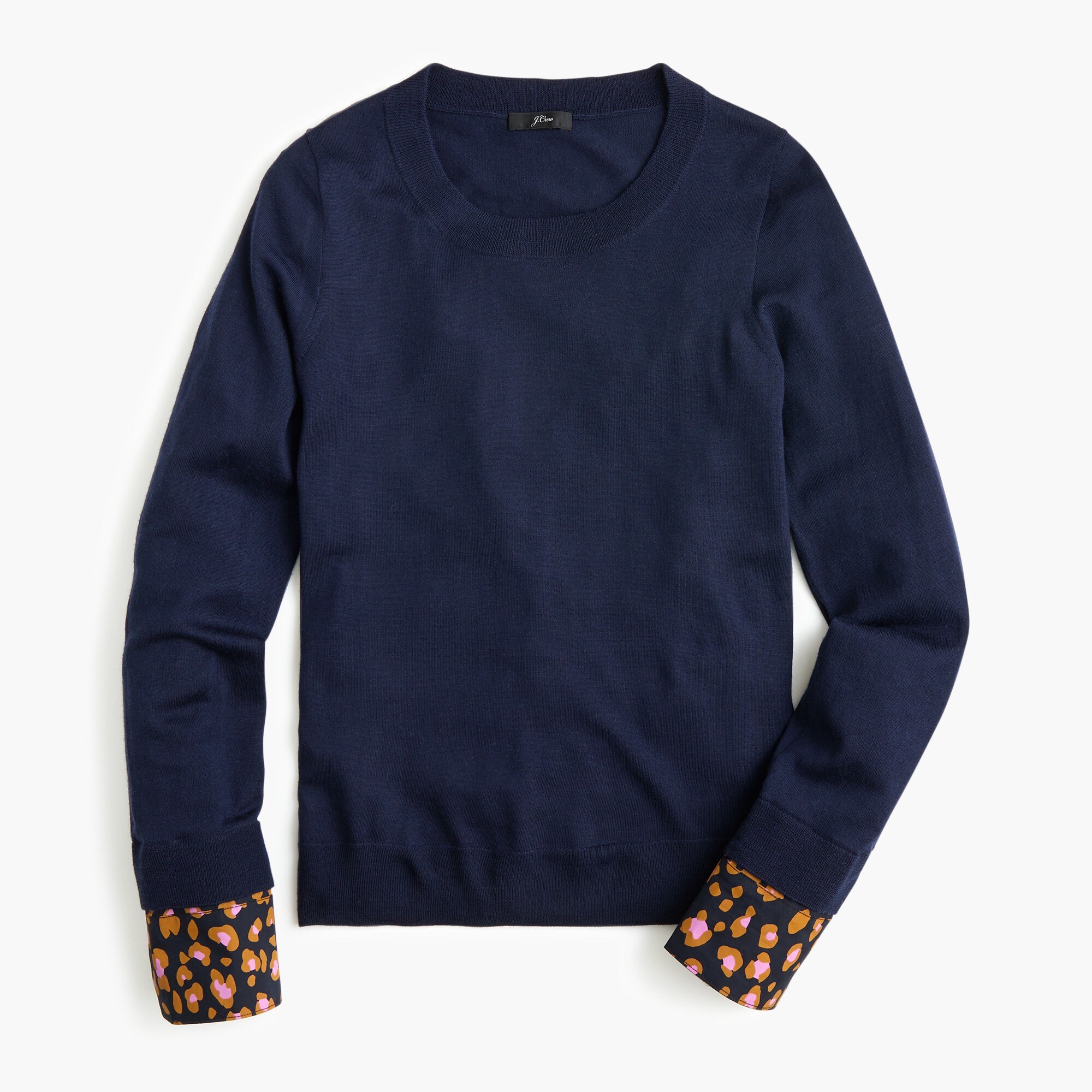 Tippi sweater with leopard french cuffs
