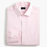 Ludlow easy-care stretch cotton dress shirt in simple check