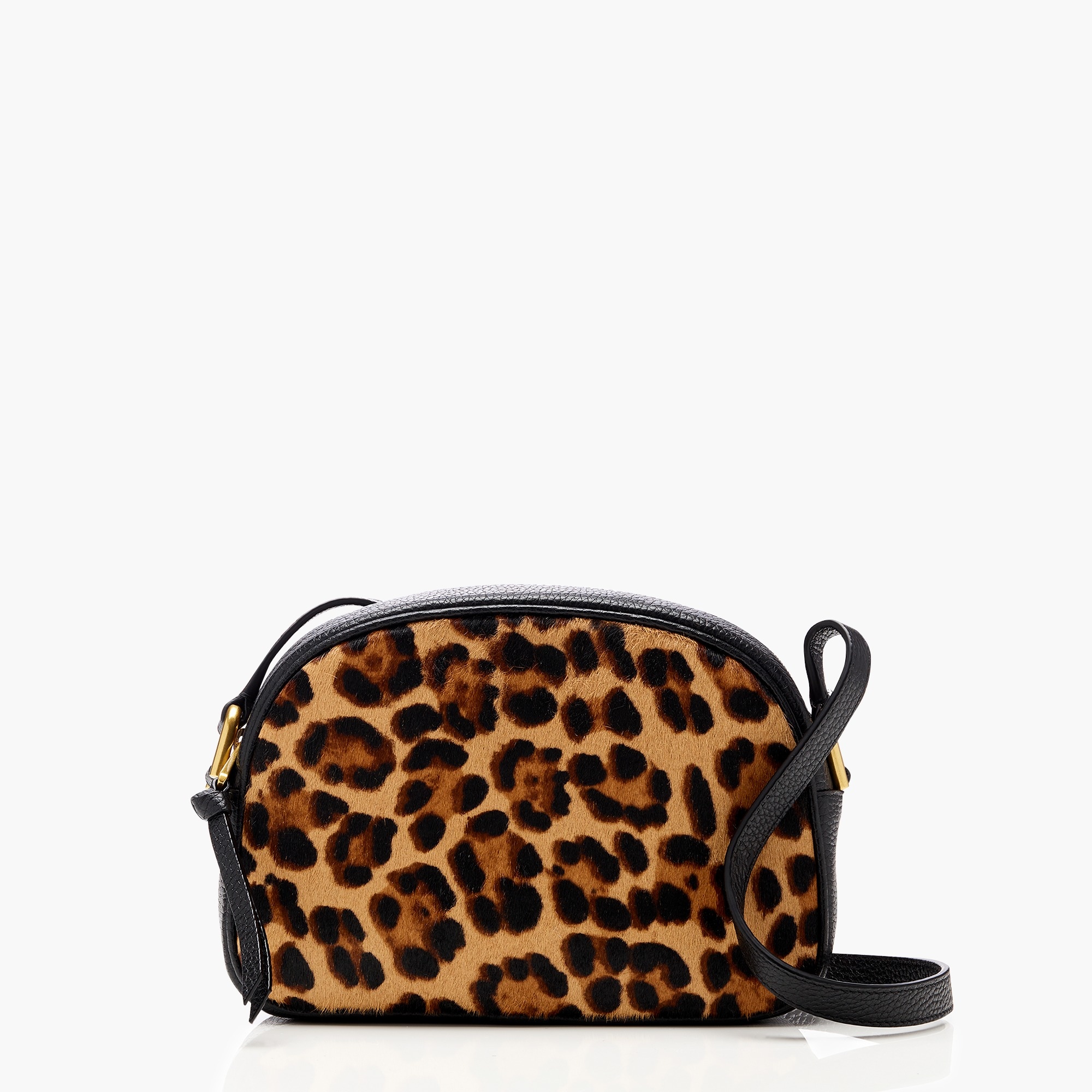 Women's Italian Leather & Calf Hair Crossbody in Leopard by Quince