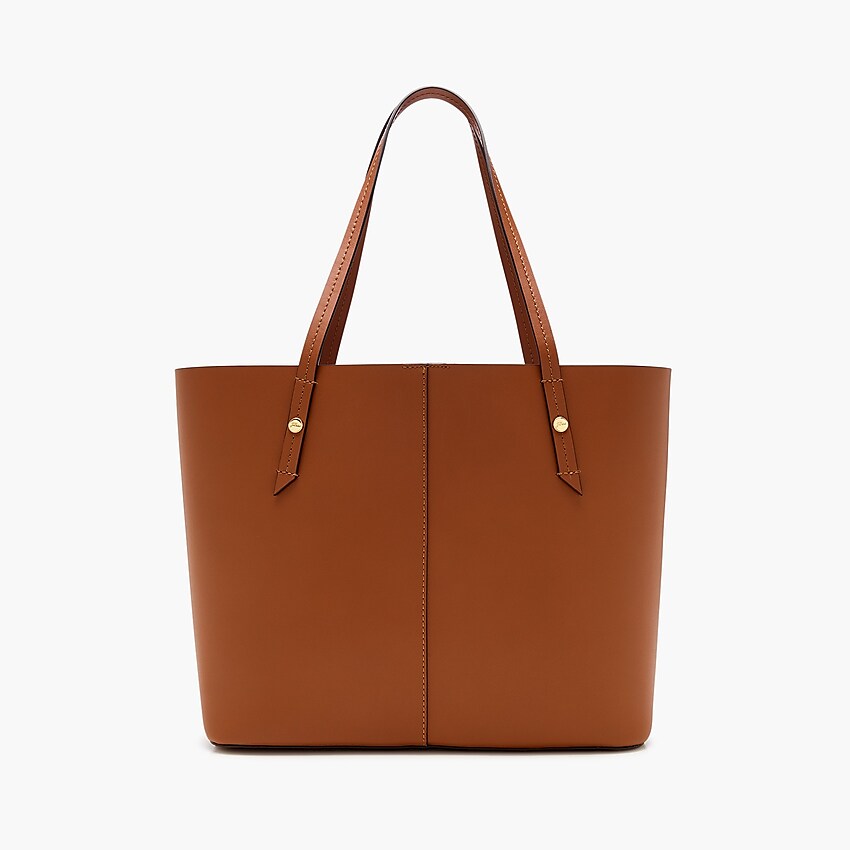 j.crew: devon bonded leather tote, right side, view zoomed