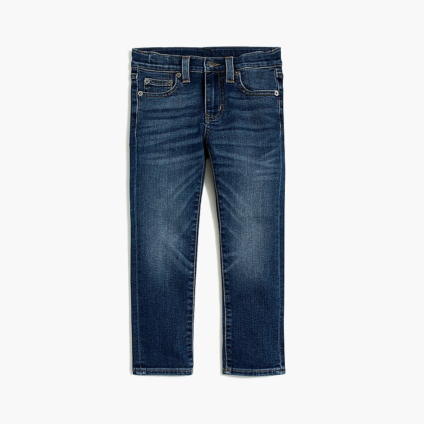 factory: boys' slim-fit flex jean in medium wash for boys, right side, view zoomed