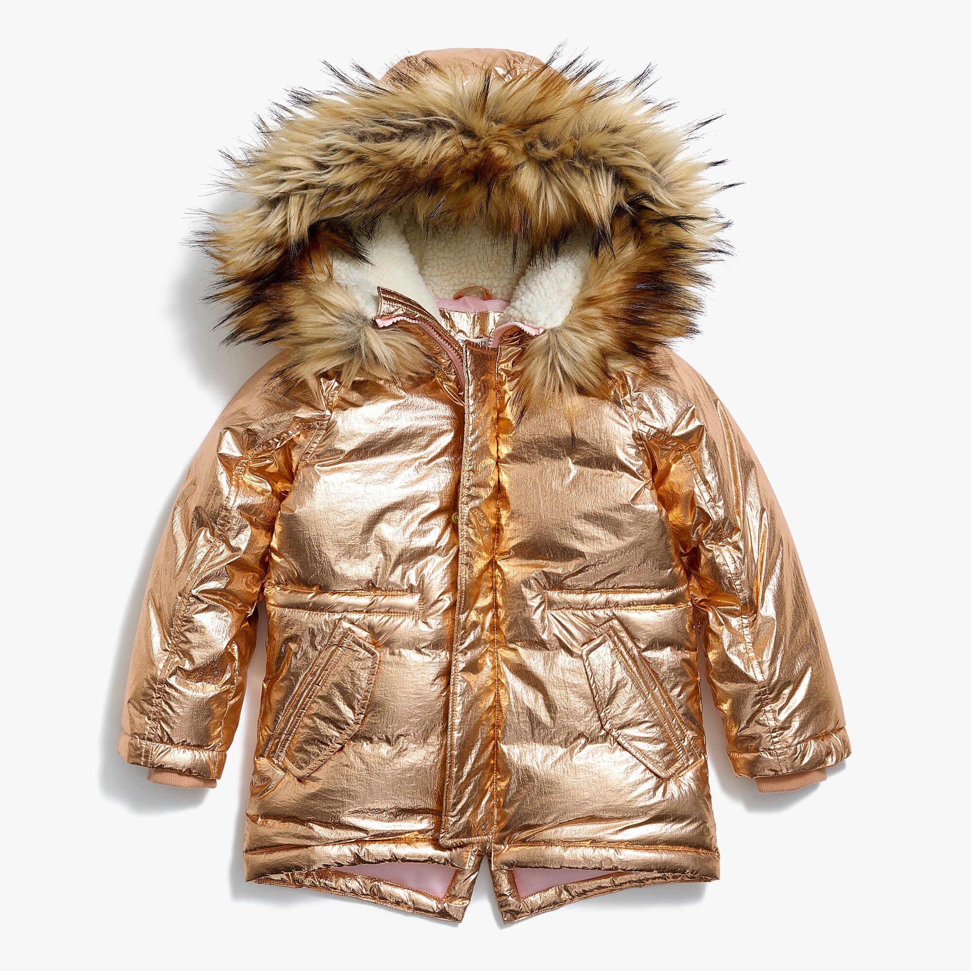 girls' metallic parka for girls