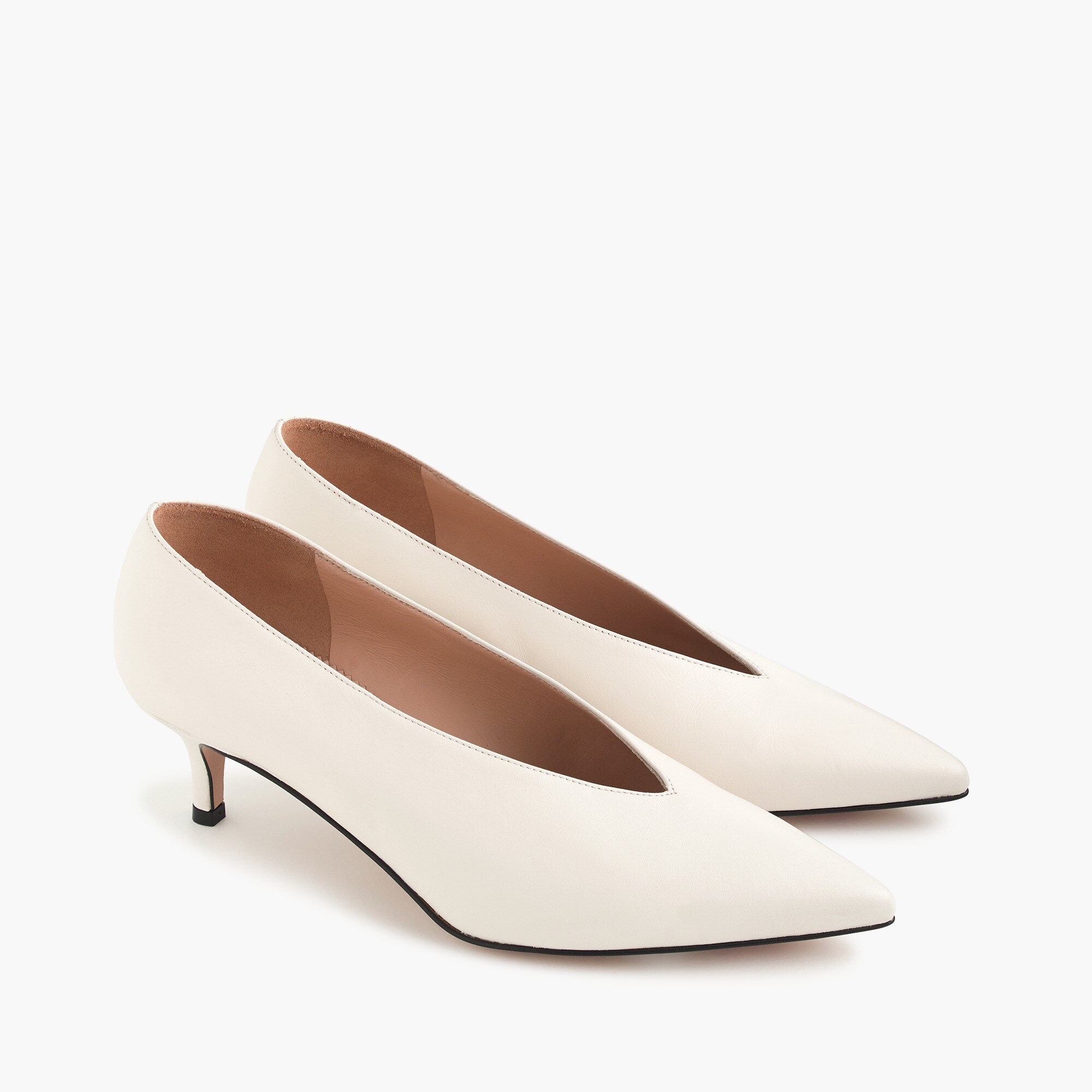 Sophia closed-V kitten heels in leather