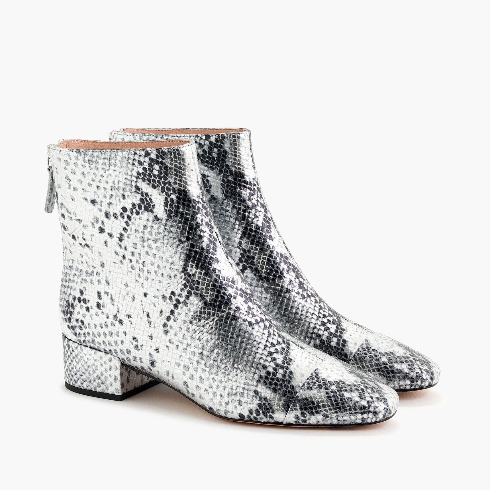 Roxie Cap toe Ankle Boots In Metallic Snake embossed J.Crew