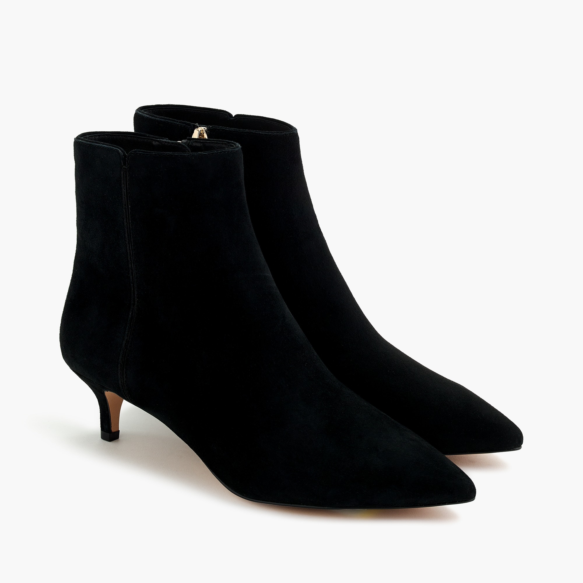 black ankle kitten heel boots