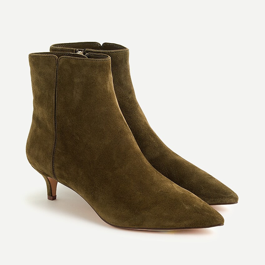 j.crew: fiona kitten heel ankle boots in suede for women, right side, view zoomed