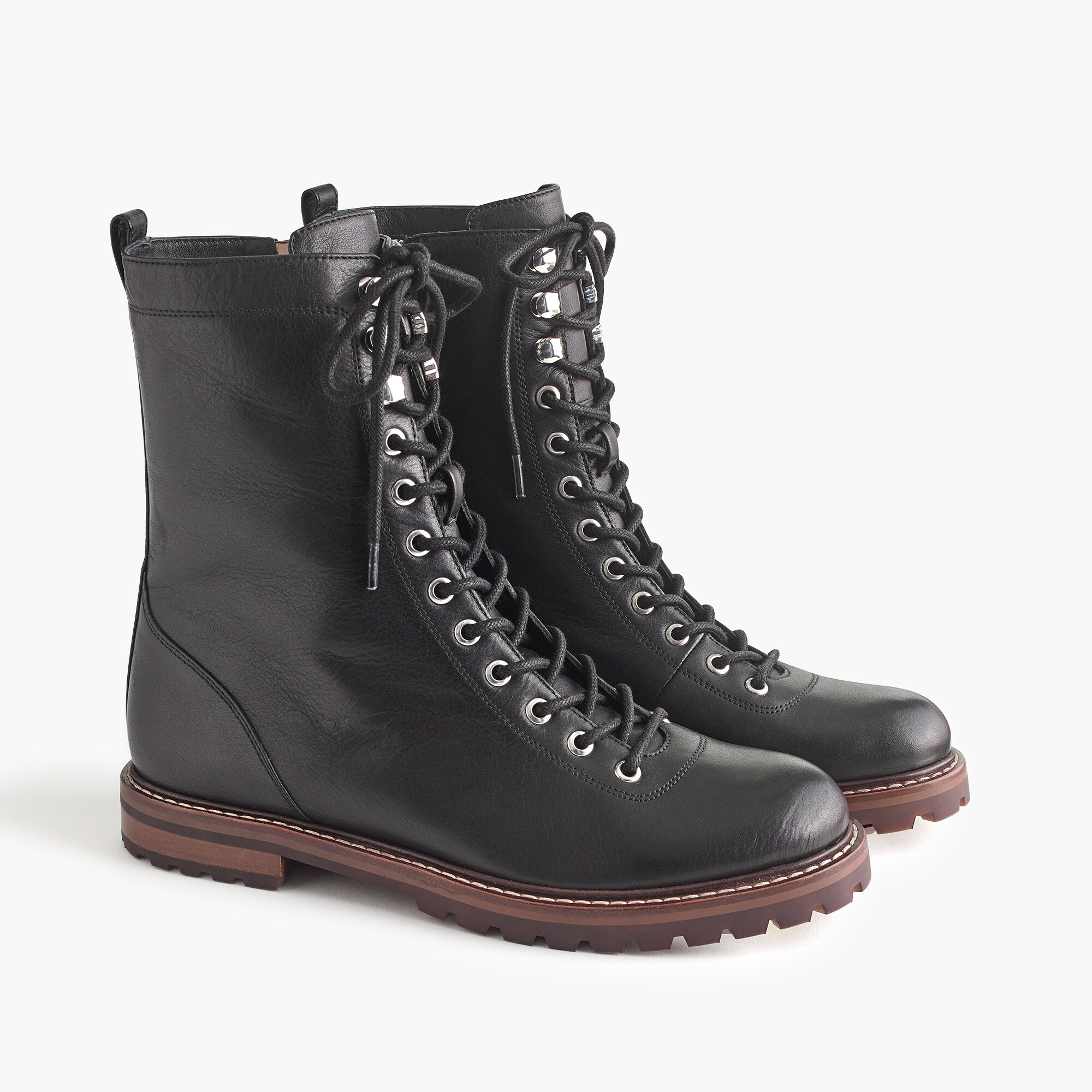 Leather lace-up boots