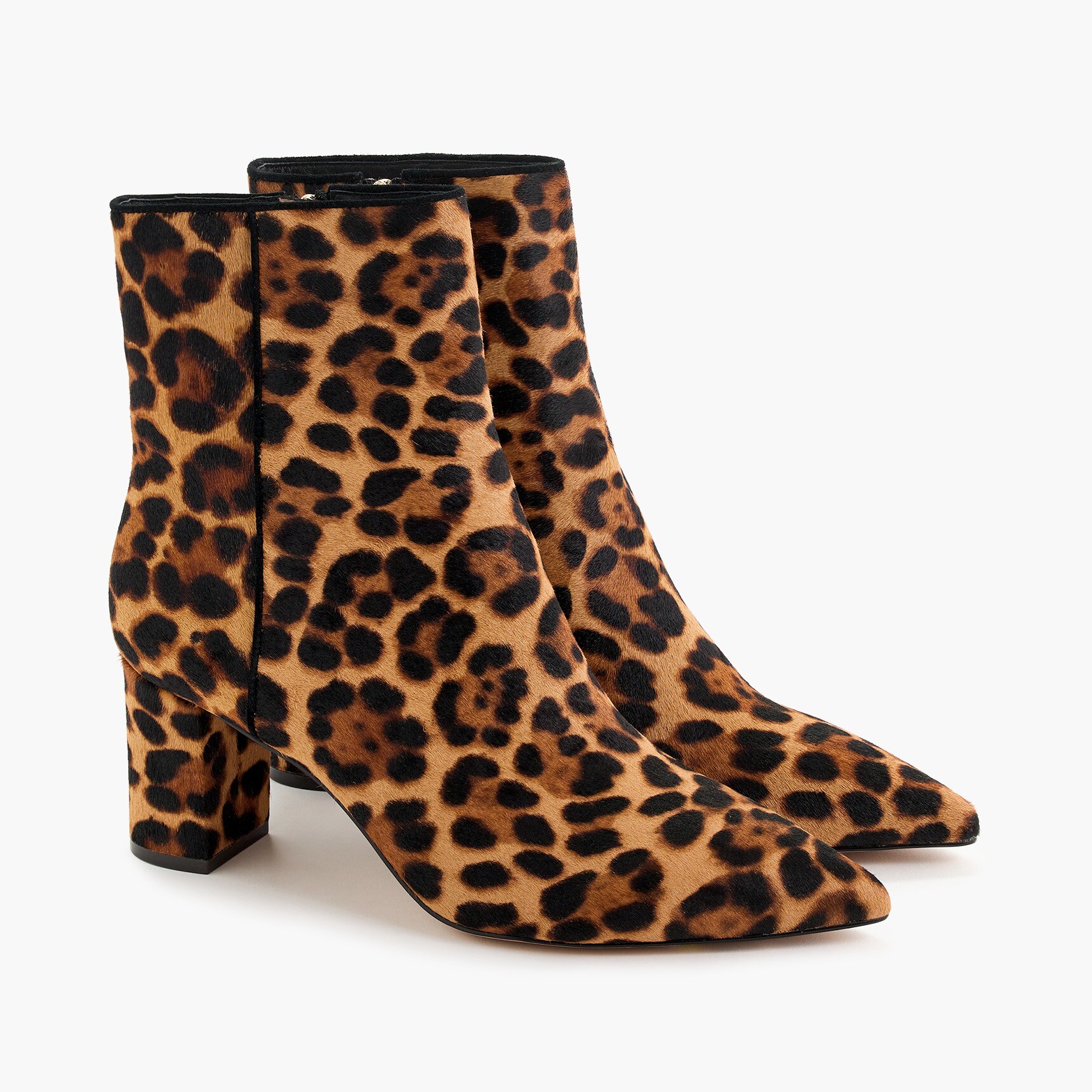 Pointed-toe Sadie boots in leopard calf hair