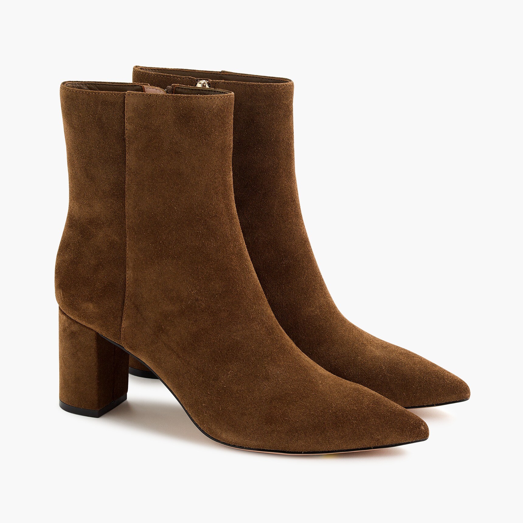 suede pointed toe booties