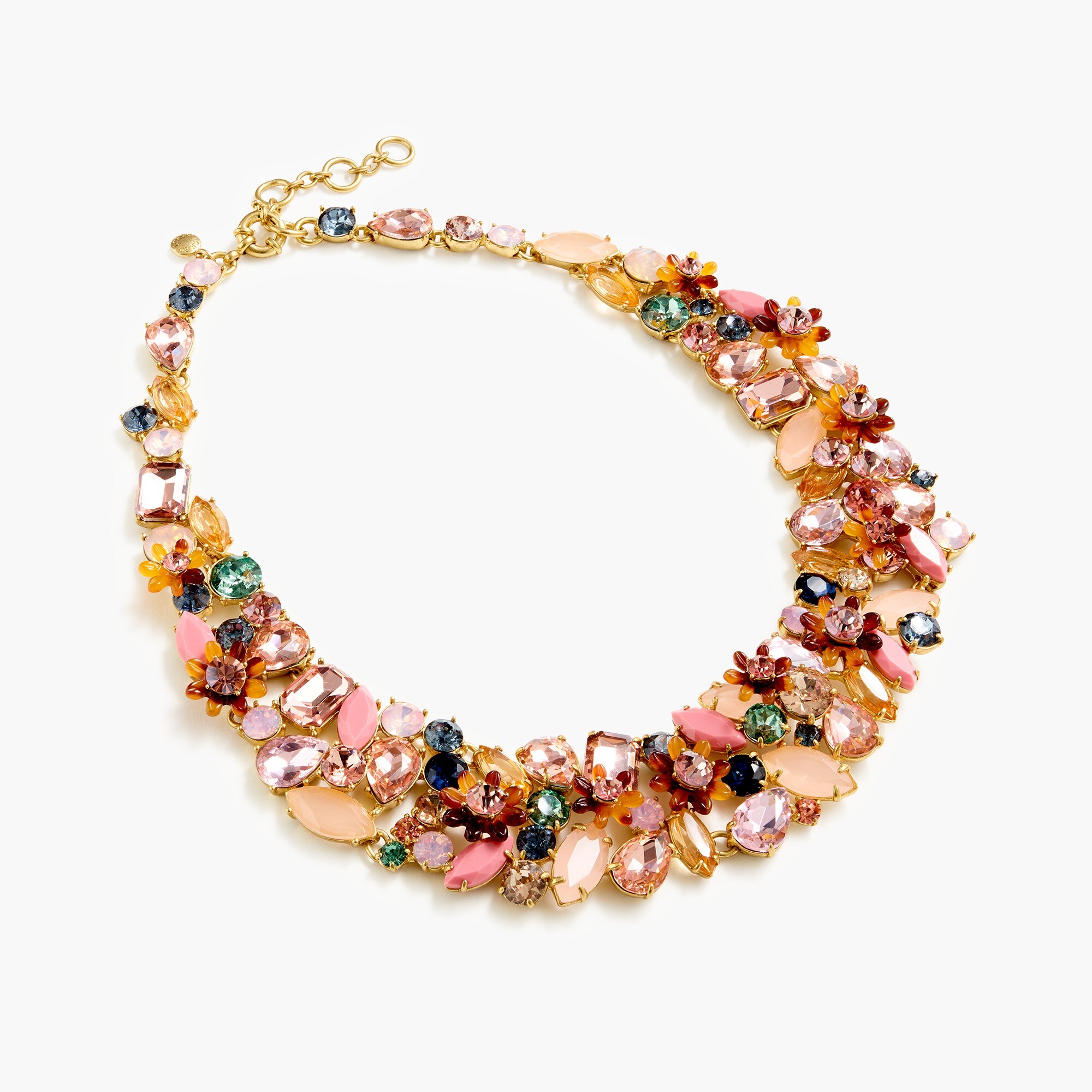 Botanical cluster statement necklace