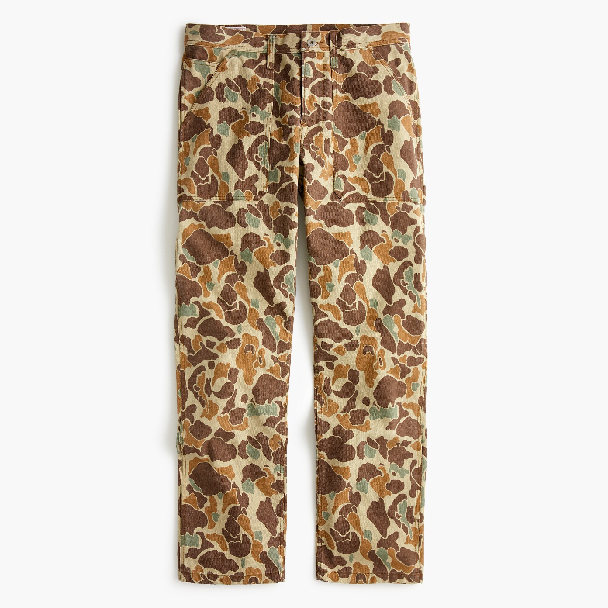 Wallace & Barnes Painter Camp Pant In Duck Canvas Camo Print For
